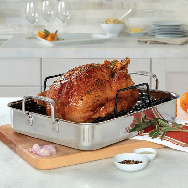 Viking 3-Ply Stainless Steel Roasting Pan with Rack and Thermometer Set<br  /> + Reviews