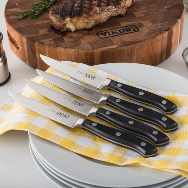 ChefWare Solutions 4 Piece Ceramic Steak Knife Set with Blade Covers