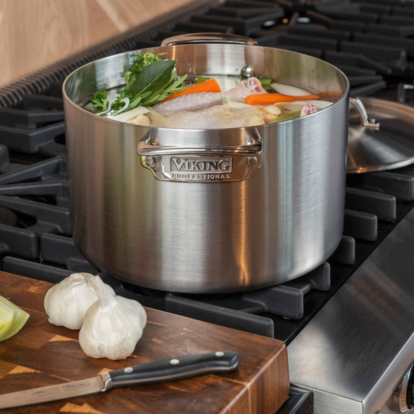 Viking Professional 5-Ply Stainless Steel Stockpot with Lid, 6 Quart – The  Jazz Chef