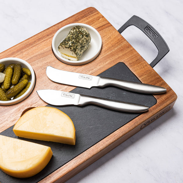 Viking Acacia 2-Piece Paddle and Cutting Board Serving Set – Viking  Culinary Products