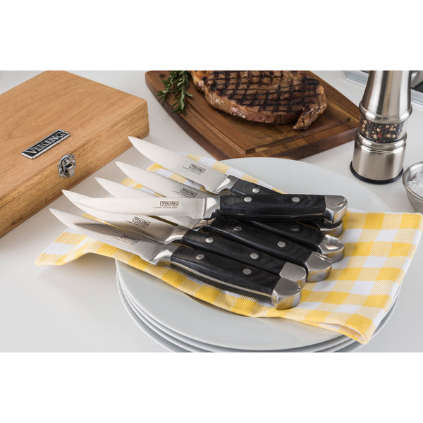 Viking, 8-Piece Restaurant Grade Steak Knife Set with Storage Box Set  840595107438