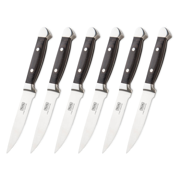  MICHELANGELO Steak Knives, 6-Piece Steak Knife Set with Sharp  Serrated Blade, Professional Steak Knives Set of 6, Stainless Steel Steak  Knives: Home & Kitchen