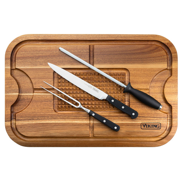 Cuisinart Classic 3-Piece Stainless Steel Carving Set with Acacia Wood Cutting  Board C77SSCS-3PH - The Home Depot