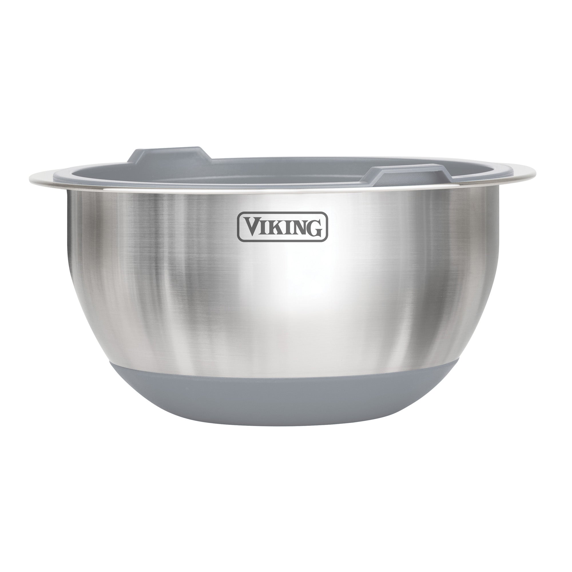 Viking 8-Piece Stainless Steel Mixing Bowl Prep Set with Strainer and Cutting Lid, Gray