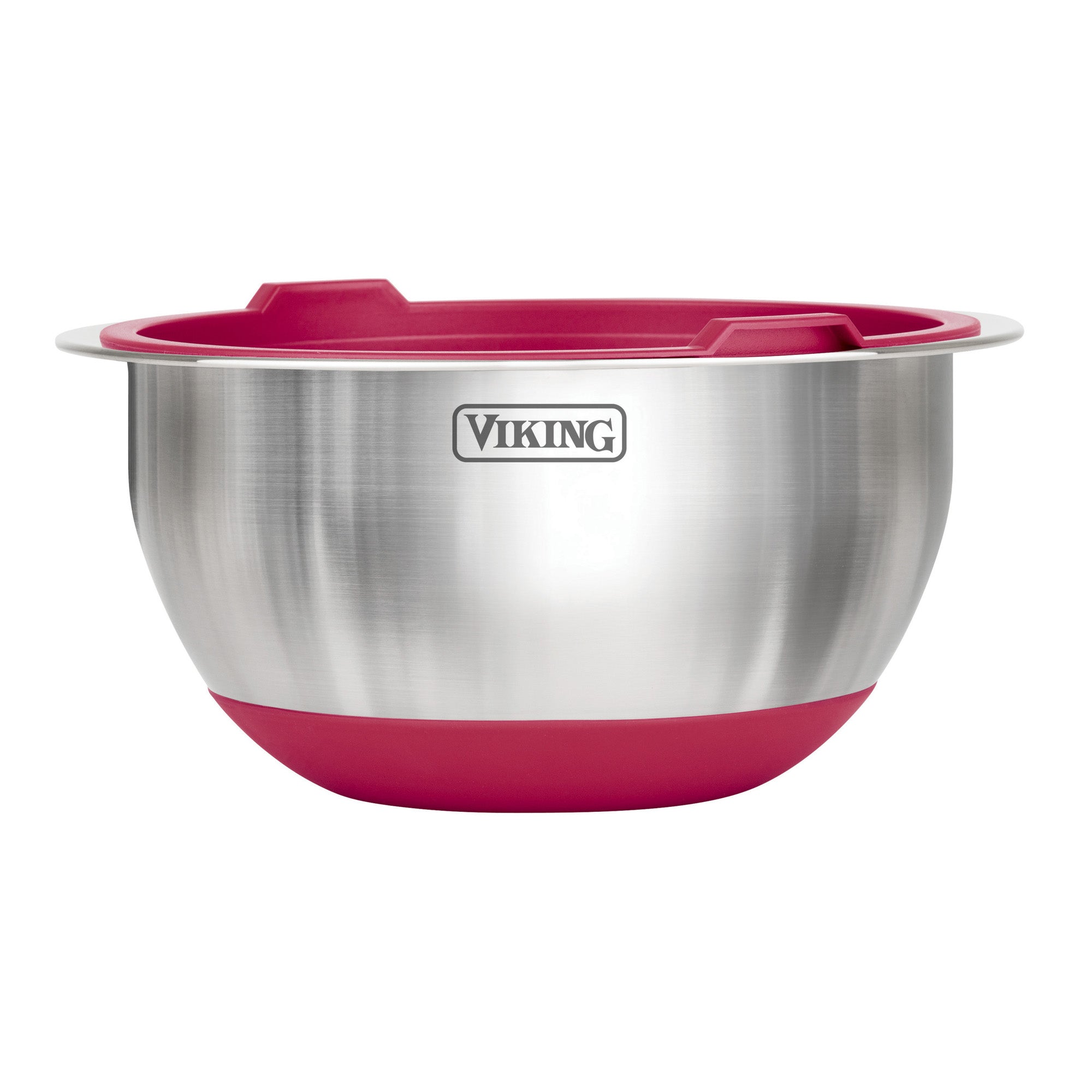 Viking 8-Piece Stainless Steel Mixing Bowl Set with Lids, Red