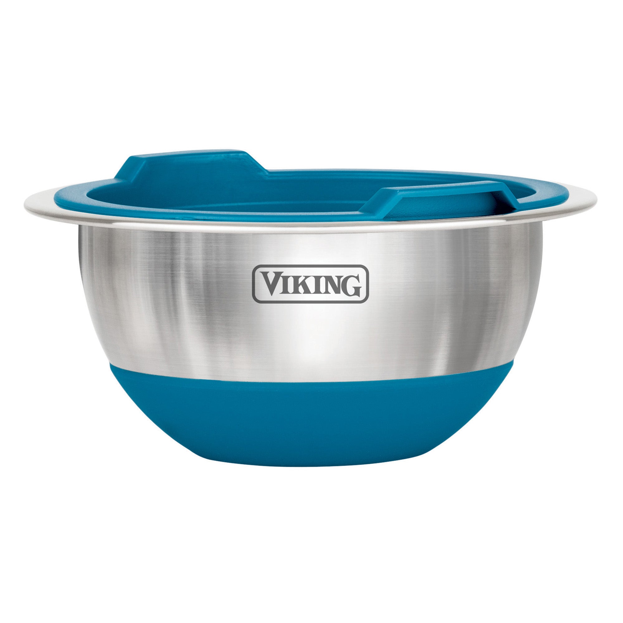 Viking 8-Piece Stainless Steel Mixing Bowl Set with Lids, Teal