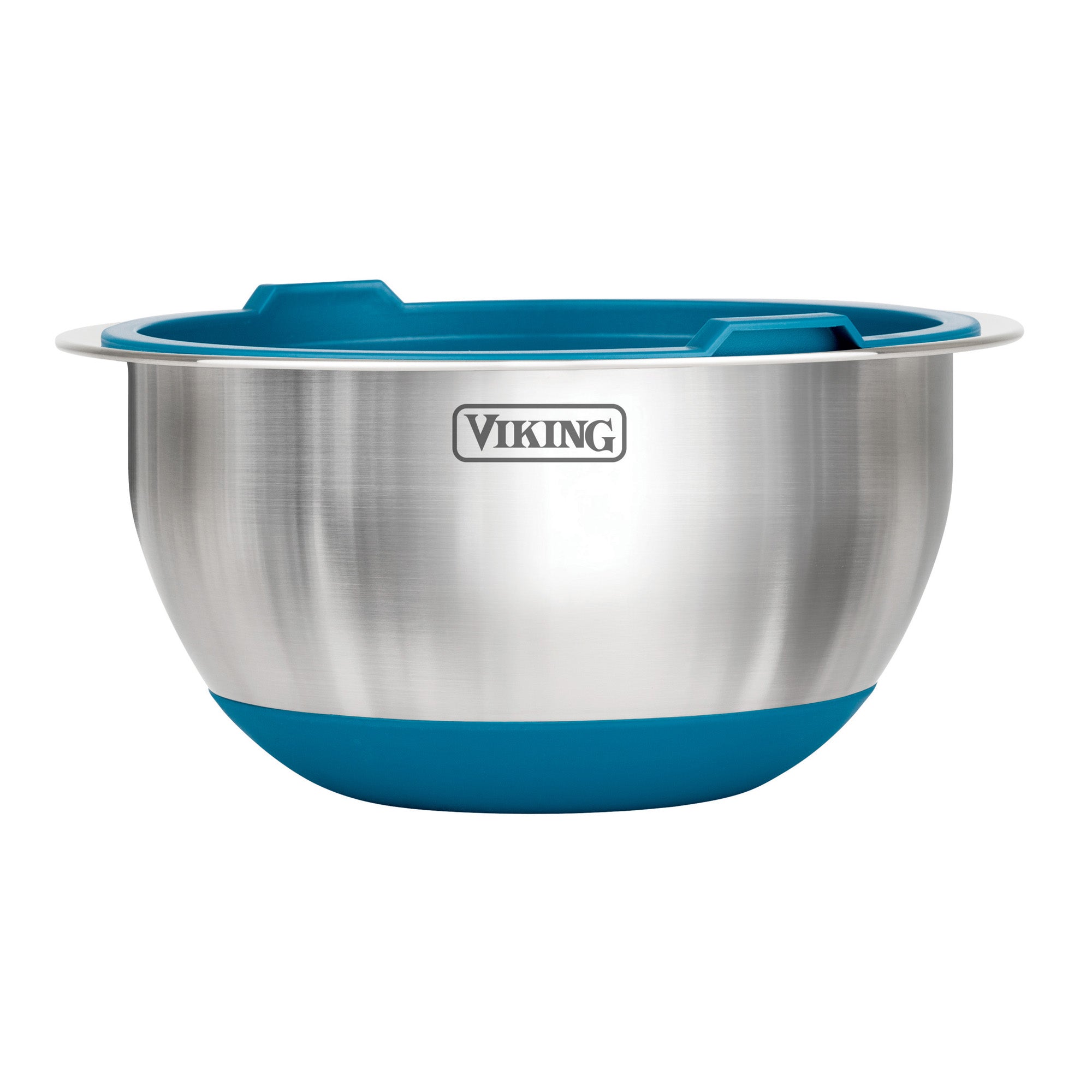 Viking 8-Piece Stainless Steel Mixing Bowl Prep Set with Strainer and Cutting Lid, Teal