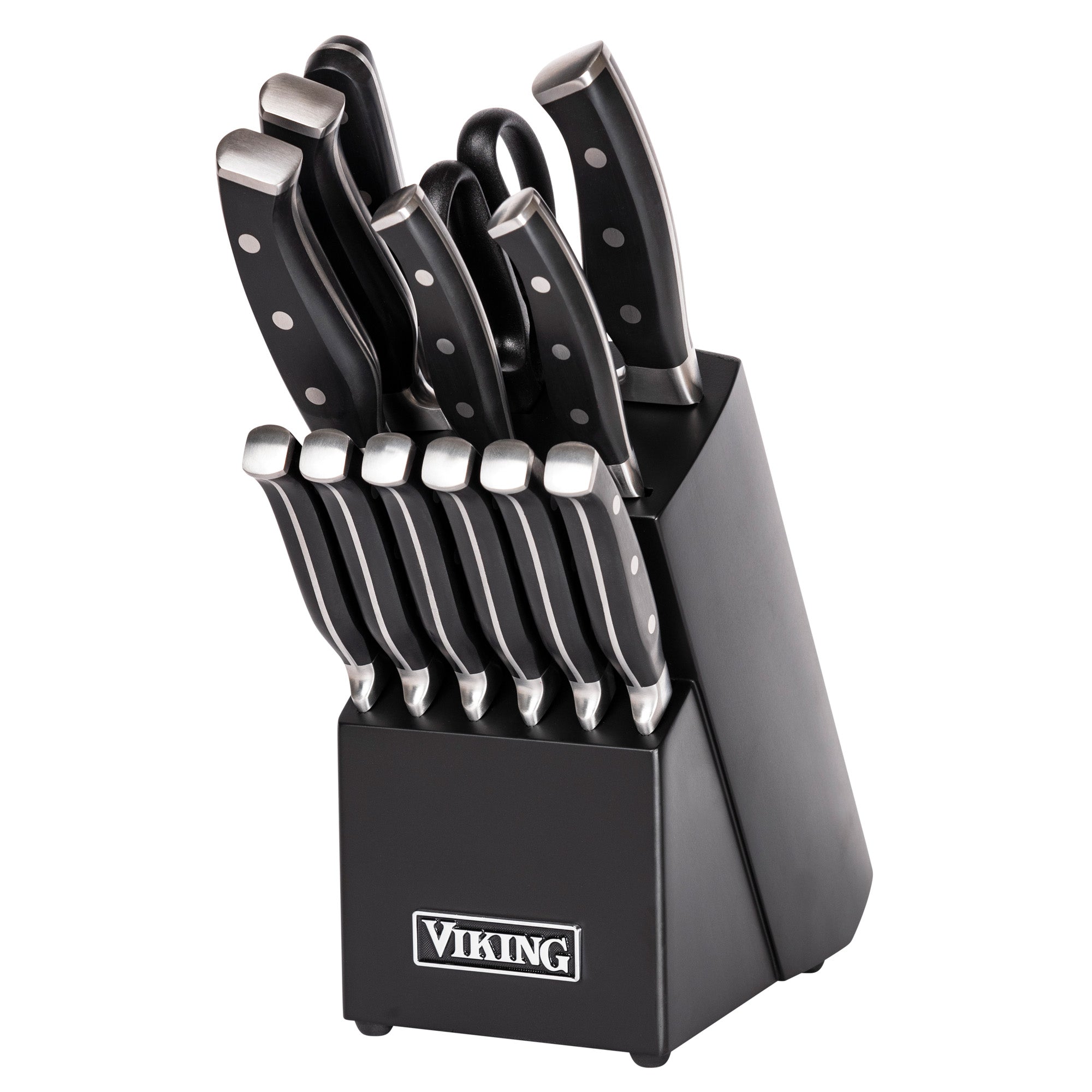 Viking 14-Piece X50CrMoV15 Steel Cutlery Set with Black Block