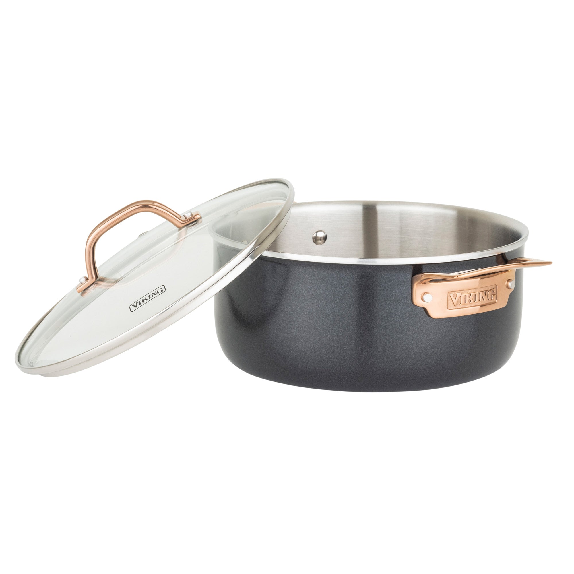 Viking Matte Black Tri-Ply Cookware Set - 11 Piece Copper Handles – Cutlery  and More