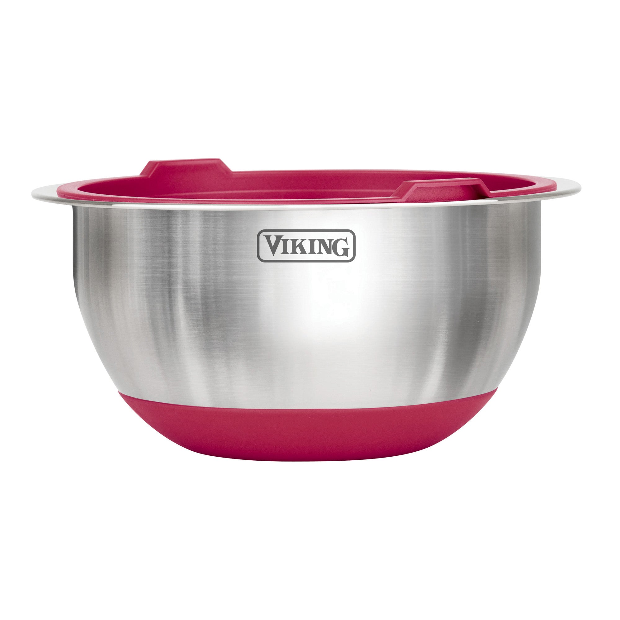 Viking 10-Piece Stainless Steel Mixing Bowl Set with Lids, Red