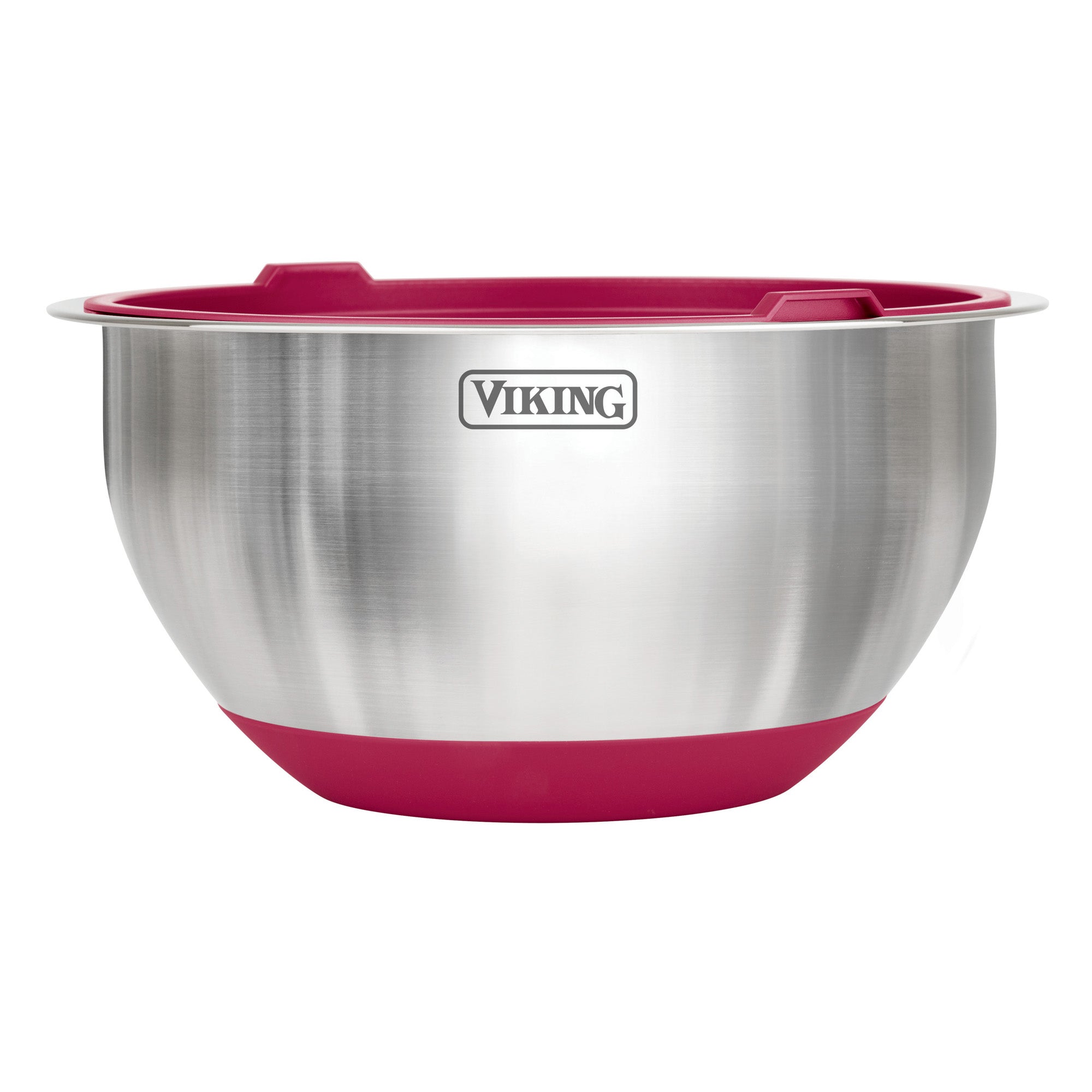 Viking 10-Piece Stainless Steel Mixing Bowl Set with Lids, Red