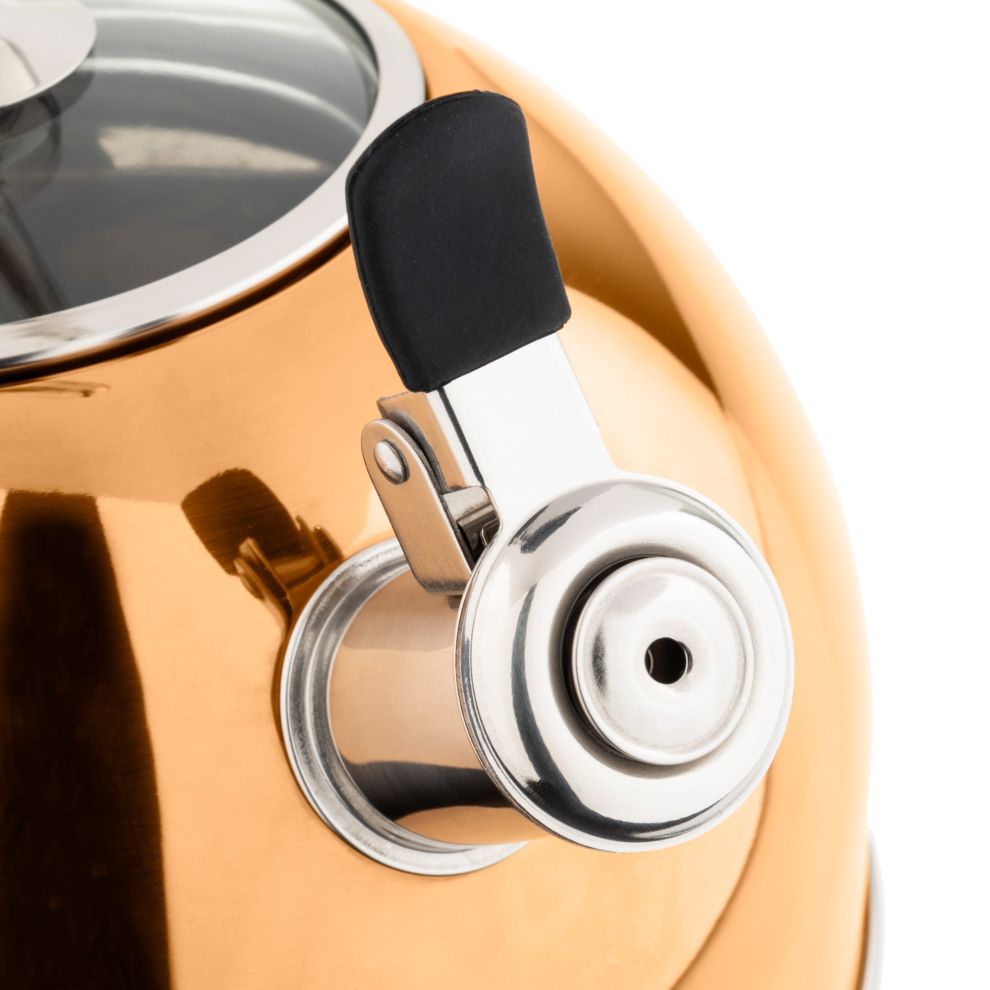 Classic Whistling Kettle with Light Gold Heart Knob