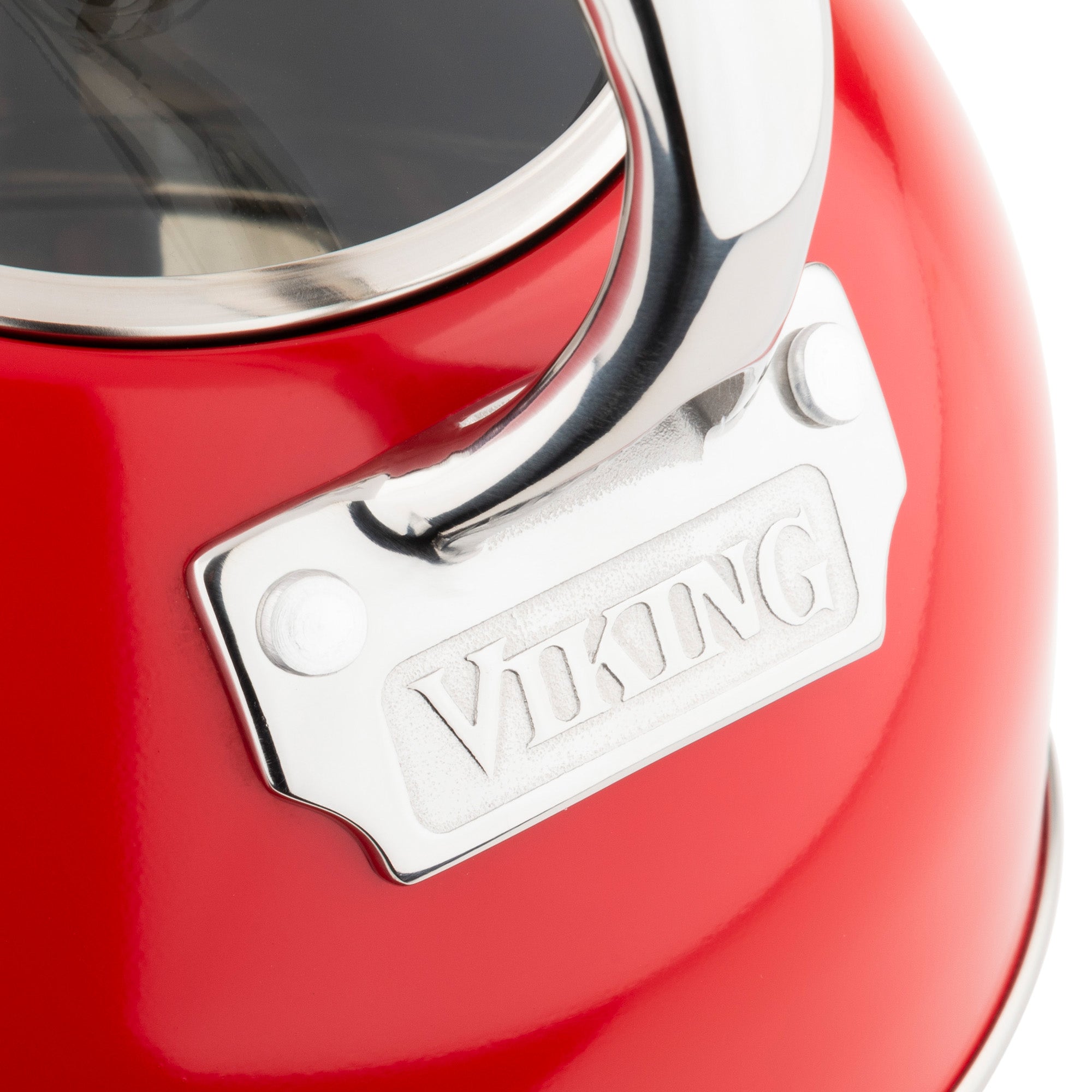 Viking 2.6 Quart White Stainless Steel Whistling Tea Kettle 3 Ply