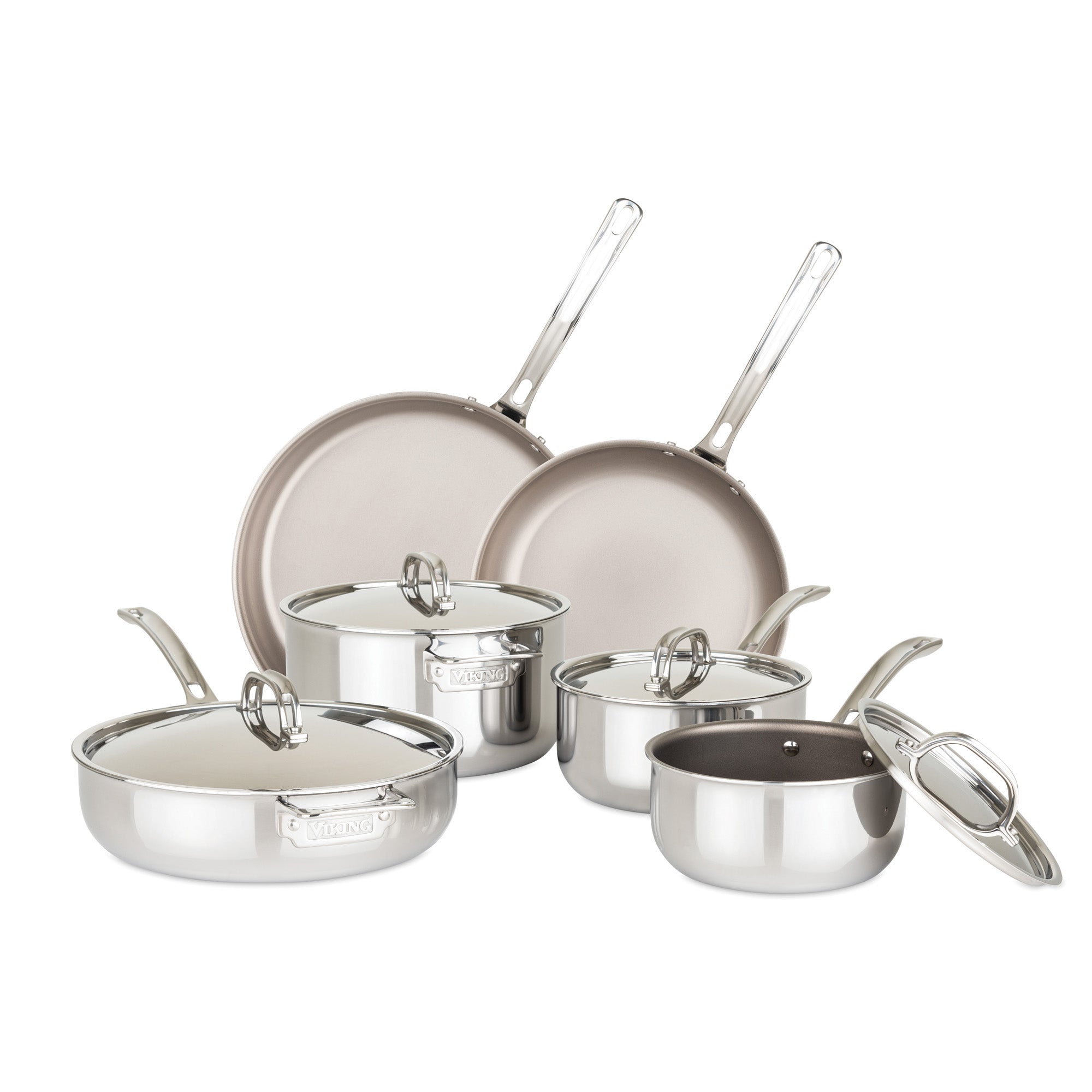 Viking 7-Ply Titanium 10-Piece Cookware Set with Metal Lids