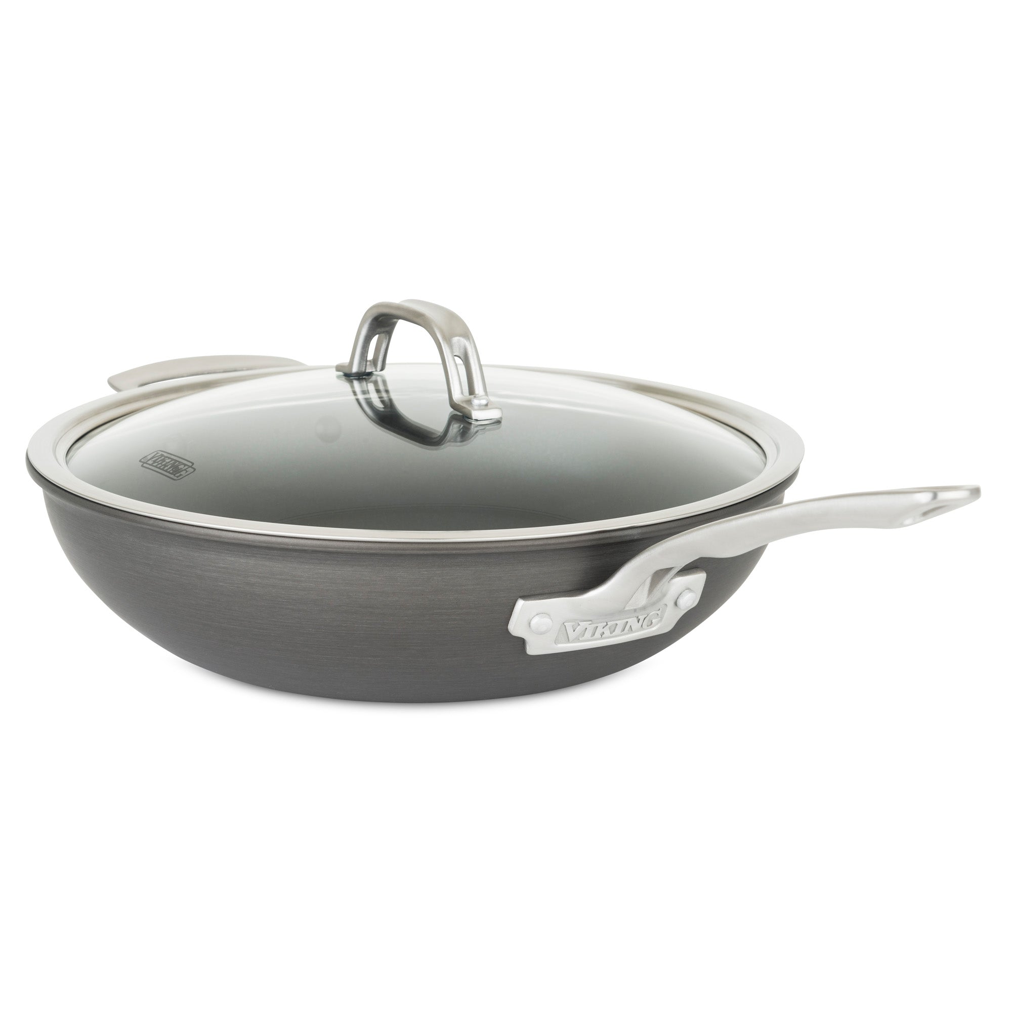 Viking Hard Anodized Nonstick 12-Inch Covered Chef's Pan with Glass Lid