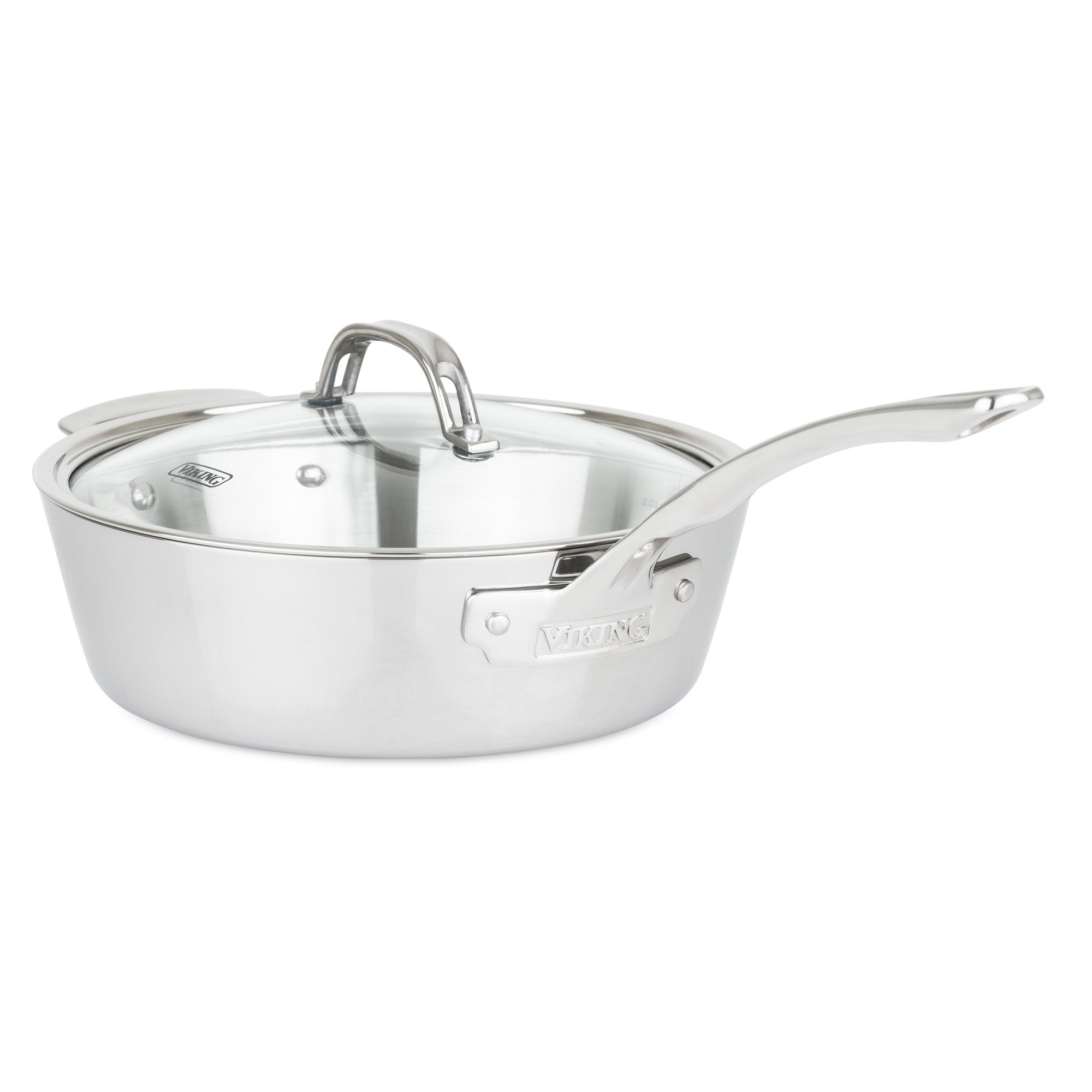 D3 Stainless 3-ply Bonded Cookware, Deep Saute Pan with lid, 6 quart