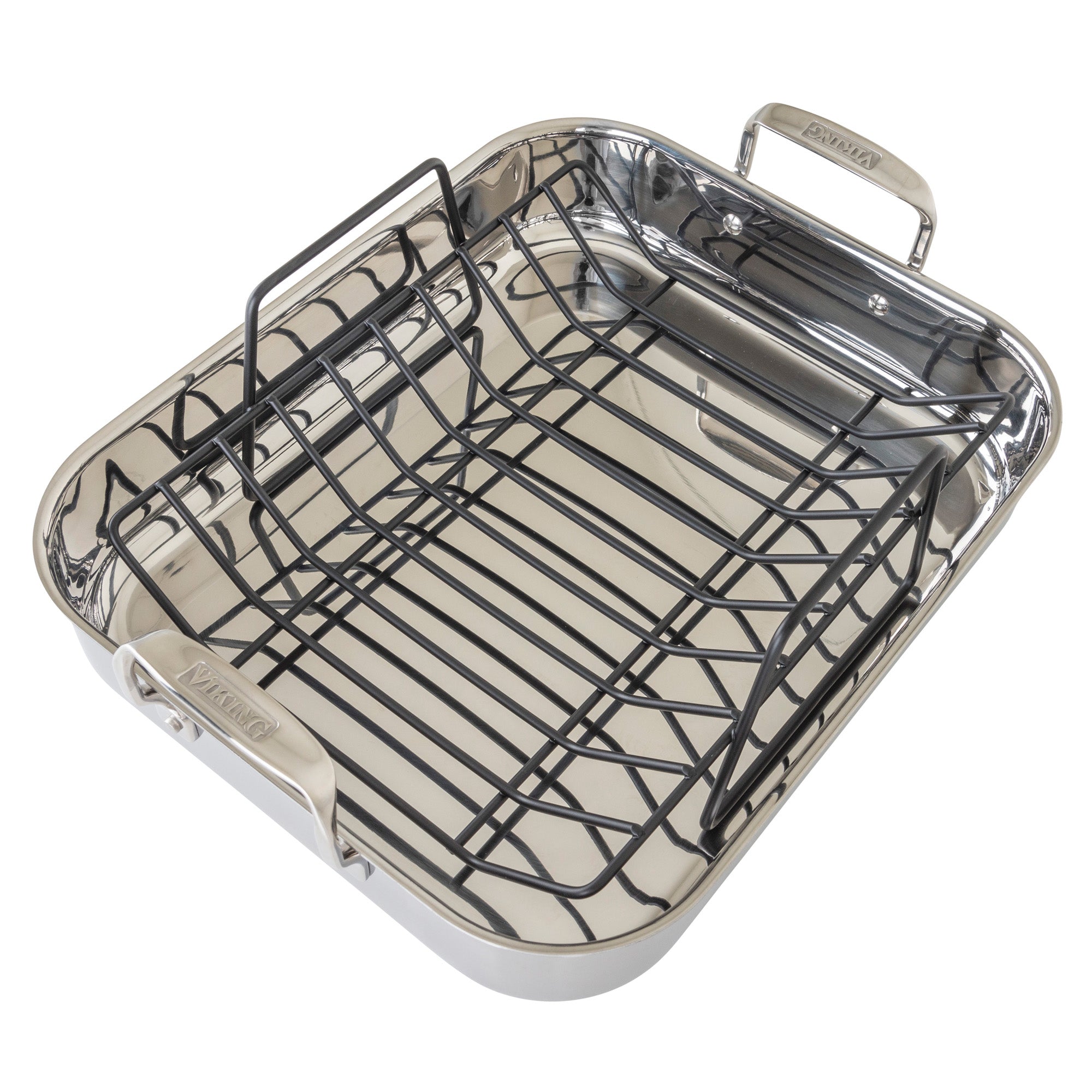 3-N-1 BAKE and ROAST PANS with Wire Rack 5Ply T304 Stainless Steel
