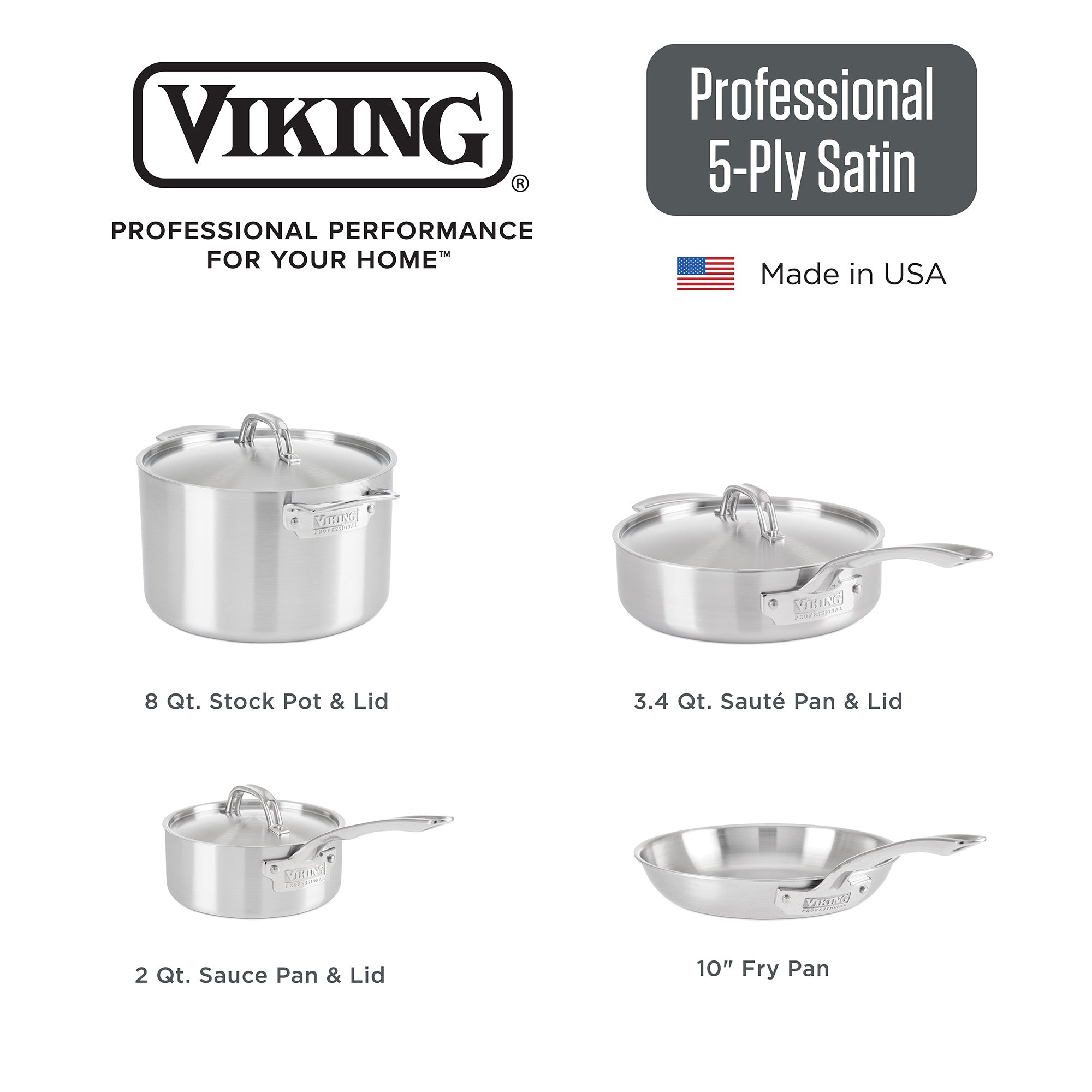 Viking Professional 5-Ply Stainless Steel 6-Quart Stock Pot – Viking  Culinary Products