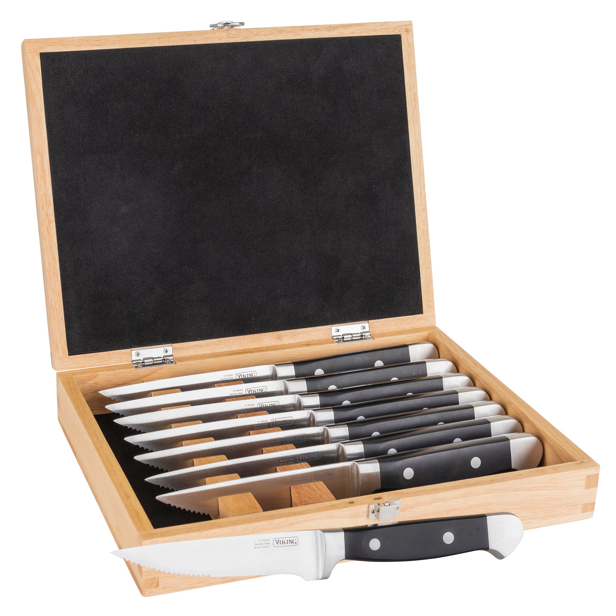 Steak Knives Wooden Handle Serrated Knife Set 8 box Wood Stainless Steel