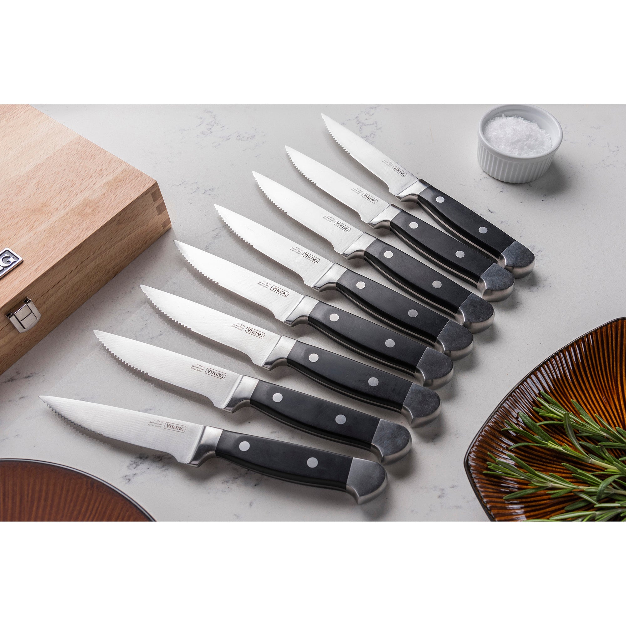 Viking Steakhouse 8-Piece Steak Knife Set with Gift Box