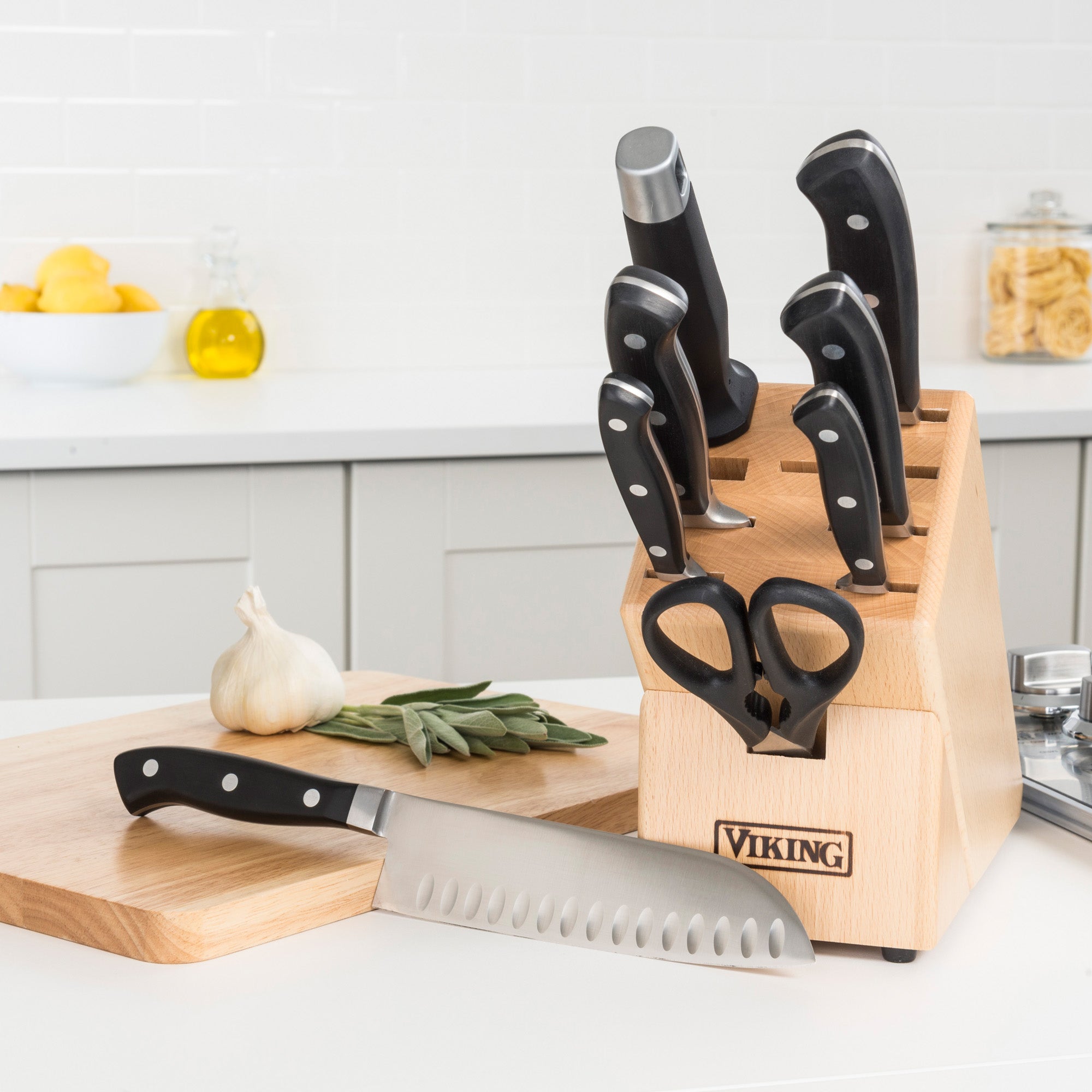 Viking Professional 9-Slot Beechwood Knife Block