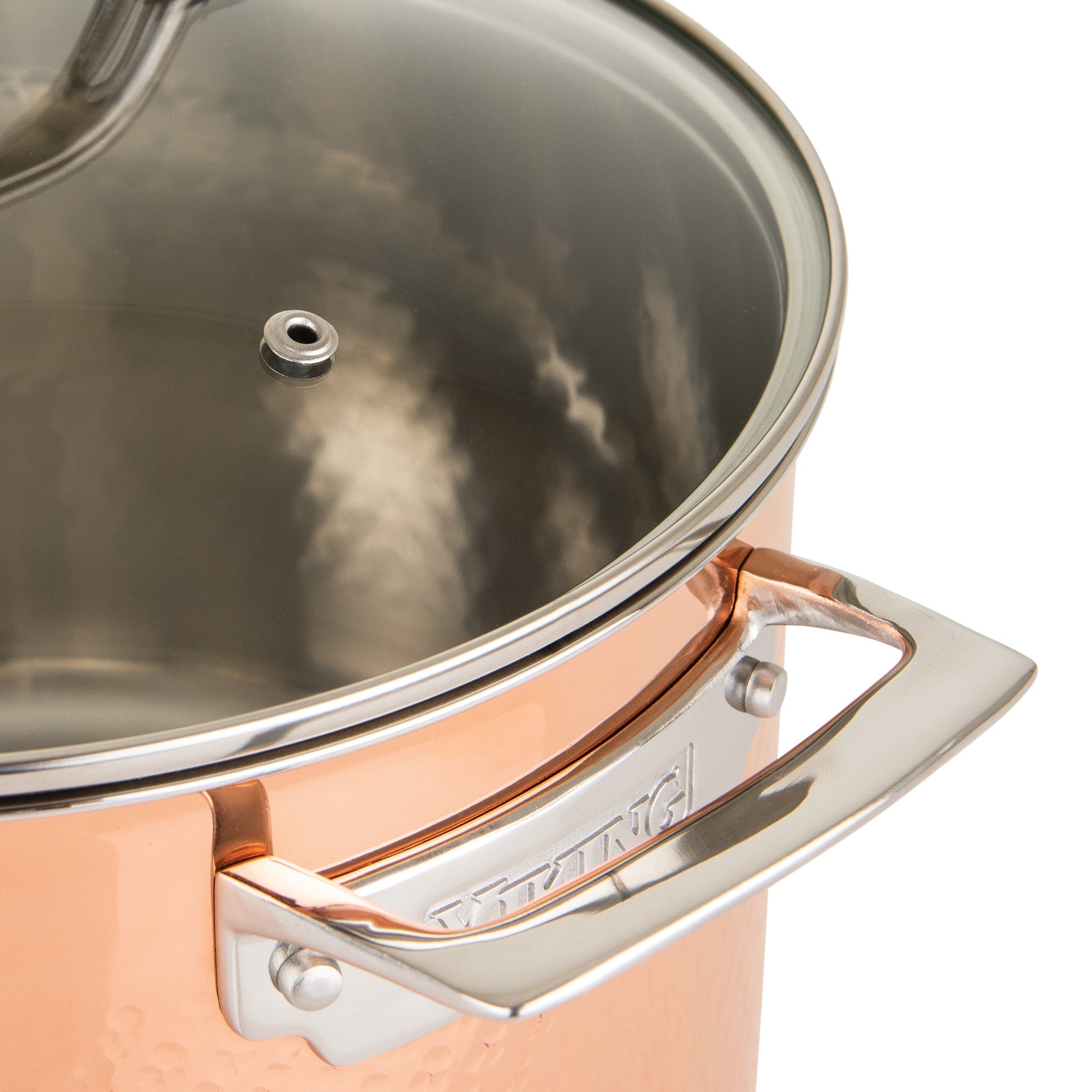 Viking 3-Ply Hammered Copper Clad 10-Piece Cookware Set with Glass Lids